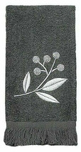 Avanti Madison Fingertip Towels Embroidered Gray Granite Bathroom 18x11 ... - £29.96 GBP