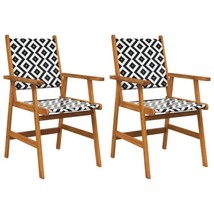 Outdoor Garden Patio Solid Acacia Wood Lattice Pattern Chairs Chair Seat... - $155.87