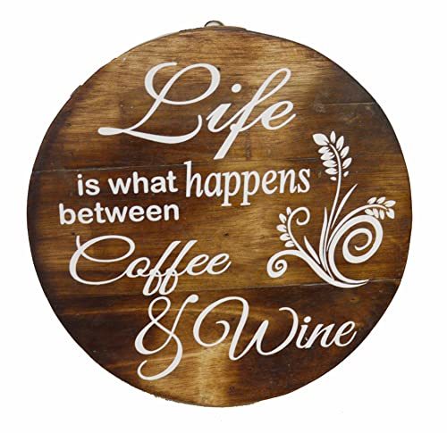Primary image for LIFE IS WHAT HAPPENS BETWEEN COFFEE AND WINE Sign Pallet Design Wine Love Hand C