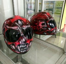  RED Custom Airbrushed  Motorcycle Helmet - $439.39 CAD