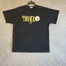 Vtg Reebok NFL Pittsburgh Steelers shirt Black Men&#39;s Size L  82 Antwan R... - $20.69