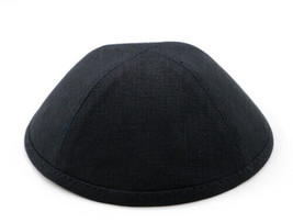 New Black Linen KIPPAH Yarmulke Yarmulka Kippa Kipa Jewish Head Covering Size 4 - £4.78 GBP
