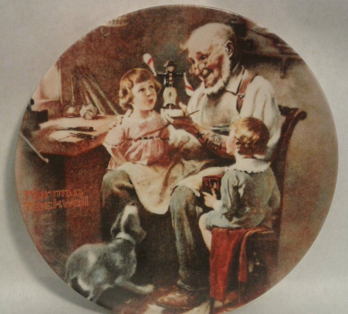 Vintage Norman Rockwell Bradford Exchange Plate 1977 1st Edition Toy Maker - $31.67