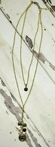 TALBOTS Gold Tone Nautical Compass Theme Double Strand Charm Necklace NWOT - £34.68 GBP