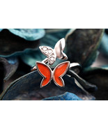 Navia Jewelry Butterfly Wings Diaethria clymena Silver Ring NR-10C-10 - $89.99
