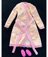 Vintage 1980 Authentic Label Barbie Robe Dressing Gown Pink Teddy Bears ... - $14.84