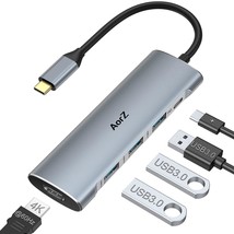 Usb C Hub, Usb C Dongle 4K60Hz Adapter, 5 In 1 Usb C Hub Multiport Hdmi ... - £31.59 GBP