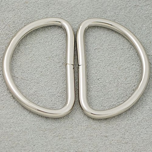 Bluemoona 50 Pcs - Non Welded Dee Rings Metal 1.25" 32mm 4 Webbing D Buckle Bag