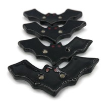 4Pc Halloween Black Bat Sewing Buttons, Gothic Handmade Ceramic Sewing Supplies - £28.96 GBP