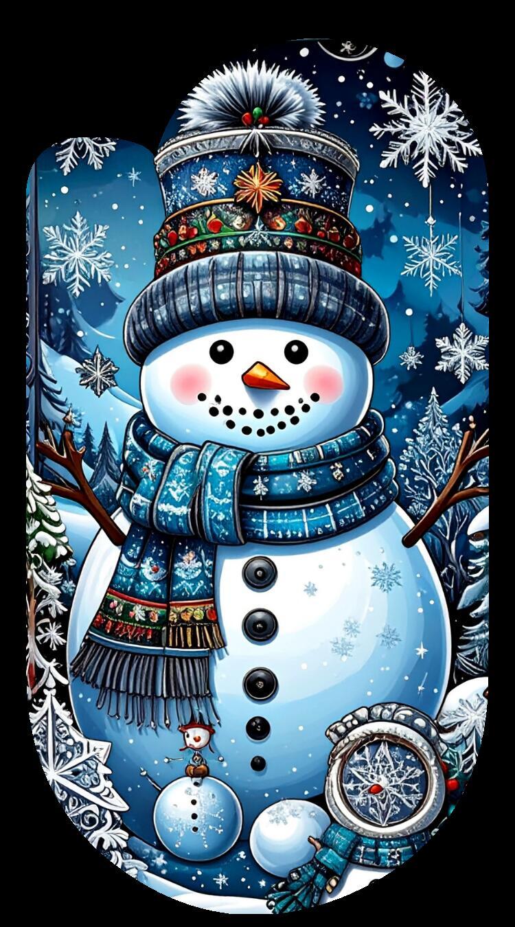 Winter Christmas Snowman Paperclip Design Clipart 120PNG Digital Download  Item image 11