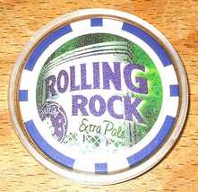 (1) Rolling Rock Extra Pale Beer Poker Chip Golf Ball Marker - Blue - $7.95