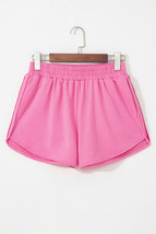 Bonbon Color Block Stripes Elastic High Waist Active Shorts - $245.58 MXN