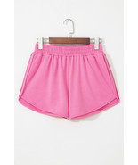 Bonbon Color Block Stripes Elastic High Waist Active Shorts - $13.10