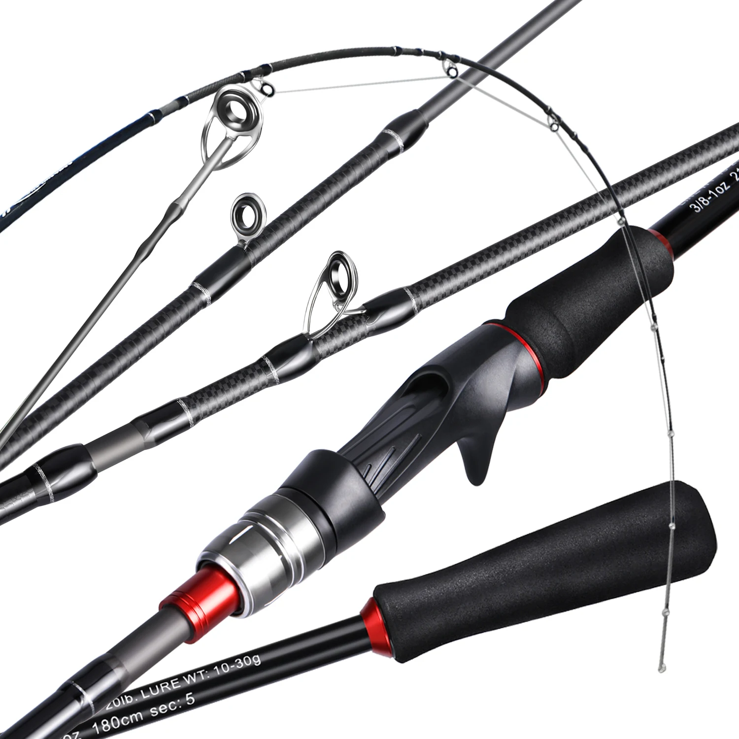 Sporting SouAilang 1.8M 2.1M Carbon Fiber Spinning Casting Fishing Rod Baitcasti - £43.16 GBP