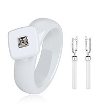 C jewlery set square 6mm ceramic ring with long ceramic drop earrings for women fashion thumb200