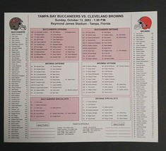 Tampa Bay Buccaneers vs Cleveland Football Media Guide Game Flip Card 10/13/2002 - £11.79 GBP