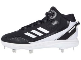 adidas Men&#39;s Icon 7 Mid Baseball Shoe, Black/White/Silver Metallic, 12.5 - £66.31 GBP