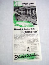 1942 WWII Ad Black and Decker To Rush Power For War Jobs... - $8.99