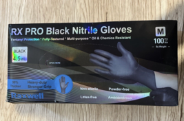 Raxwell Nitrile Gloves Black Disposable Latex Free 4.5mil Sz M 100 Count... - £15.98 GBP