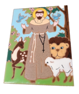 Arius Tile Co. St. Francis 6 X 8  1985 Santa Fe CHRI 1045 sheep - $29.65