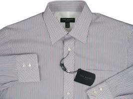NEW Handsome Ted Baker of London Shirt! 16 - 32 33  White Red &amp; Blue Stripe - £66.88 GBP