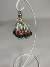 Christopher Radko Handblown Glass Christmas Ornament Lovebirds Doves w/ Roses - £22.97 GBP