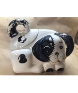 Vintage Ceramic Spotted White Dog Cookie Jar 1985 - £17.07 GBP