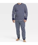 100% Cotton New Men Navy White Stripes 2 Piece Matching Family Pajama Se... - $20.51 CAD