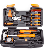 39 Piece Tool Set General Household Hand Kit with Plastic Storage Case O... - £27.75 GBP