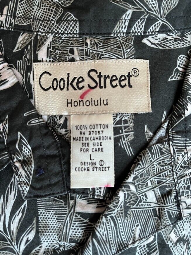 Hawaiian Style Shirt - Plant Leaf Print Pattern - Sz L - $18.78