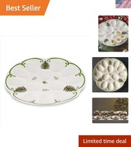 Elegant 13-Inch Christmas Tree Deviled Egg Plate - Fine Porcelain Tableware - $32.50