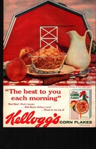 1959 Kellogg&#39;s Corn Flakes Cereal Vintage Print Ad The Best To You  barn b2 - £19.20 GBP