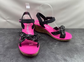 Skechers Tikis Bandanna Cutie Girls Shoes Pink 5M Floral Slingback Wedge... - $37.70 CAD