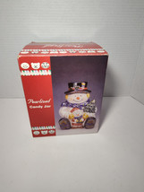 Snowman Pearlized Candy Jar 7 Inches High Adult and Child - No chips or ... - $14.84