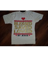 BLESSED SAVED LOVED BY JESUS T-SHIRT YOUTH JESUS Christ Christian T-shir... - $9.34 CAD