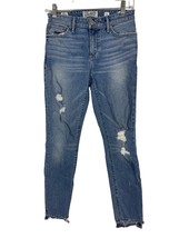 Lucky Brand Womens Ava Skinny Ankle Jeans Size 0 Blue Distressed Cone Denim - £14.33 GBP
