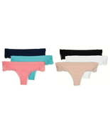 6 Pair Womens Thong Pantie Size XS 4 White Black Beige Blue Peach Lace NEW - $5.95