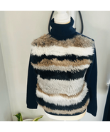 Opening Ceremony Navy Blue Merino Wool Rabbit Fur Turtleneck Sweater, Sm... - €145,01 EUR