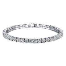 CC Bracelets For Women Cubic Zirconia Round Stone Trendy Jewelry Simple Bridal W - £12.17 GBP