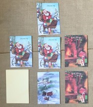 Ephemera Vintage American Classics Winter Cozy Santa Claus Greeting Cards - £9.49 GBP