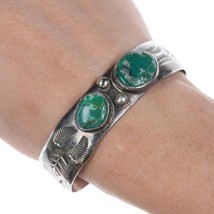 6 3/8&quot; c1940&#39;s Navajo silver and turquoise bracelet - £455.15 GBP