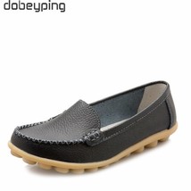 New Spring Autumn Shoes Woman Leather Women Flats Slip On Women Loafers Moccasin - £23.23 GBP