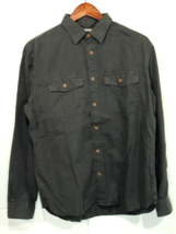 Men&#39;s Old Navy Canvas Workwear Regular Fit Button Front Shirt Charcoal Grey MED - $13.84