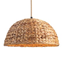 Woven Pendant Light, D15.7 Farmhouse Dome Chandelier Natural Material Hand-Woven - £167.32 GBP