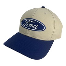 New Classic Ford Motors Tan Blue Baseball Hat Adult Sz One Size Curved Snapback - £13.93 GBP