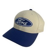NEW CLASSIC FORD MOTORS TAN BLUE BASEBALL HAT ADULT SZ ONE SIZE CURVED S... - £13.93 GBP