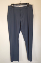 NEW -Hickey Freeman Men&#39;s Flat Front Commuter Pants Charcoal Grey 34 x 3... - $37.95