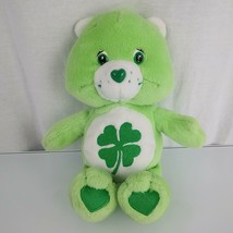 Care Bears Good Luck Bear Plush Stuffed Green Shamrock 8&quot; 2002 St Patric... - $24.74
