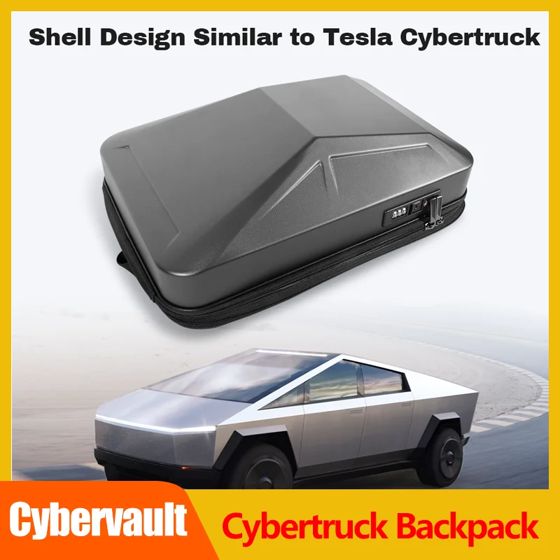 Cybervault for Tesla Cybertruck Shaped Backpack Hardshell Bag with USB Charging - £143.17 GBP