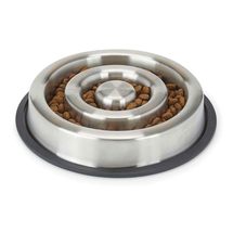 Stainless Steel Heavy Duty Slow Feeder Dog Bowls Anti Slip Choose The Size (Larg - £25.33 GBP+